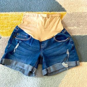 Indigo Blue Maternity Jean Shorts